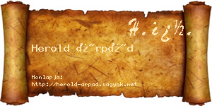 Herold Árpád névjegykártya
